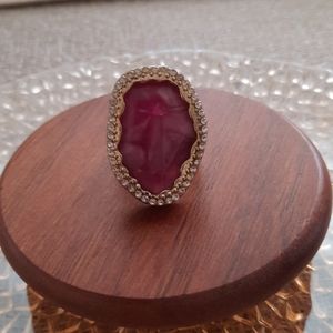 Pink quartz ring